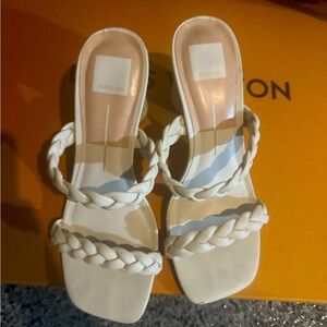 Dolce Vita Niairi braided strapped high heel sandal off white size 9 worn once